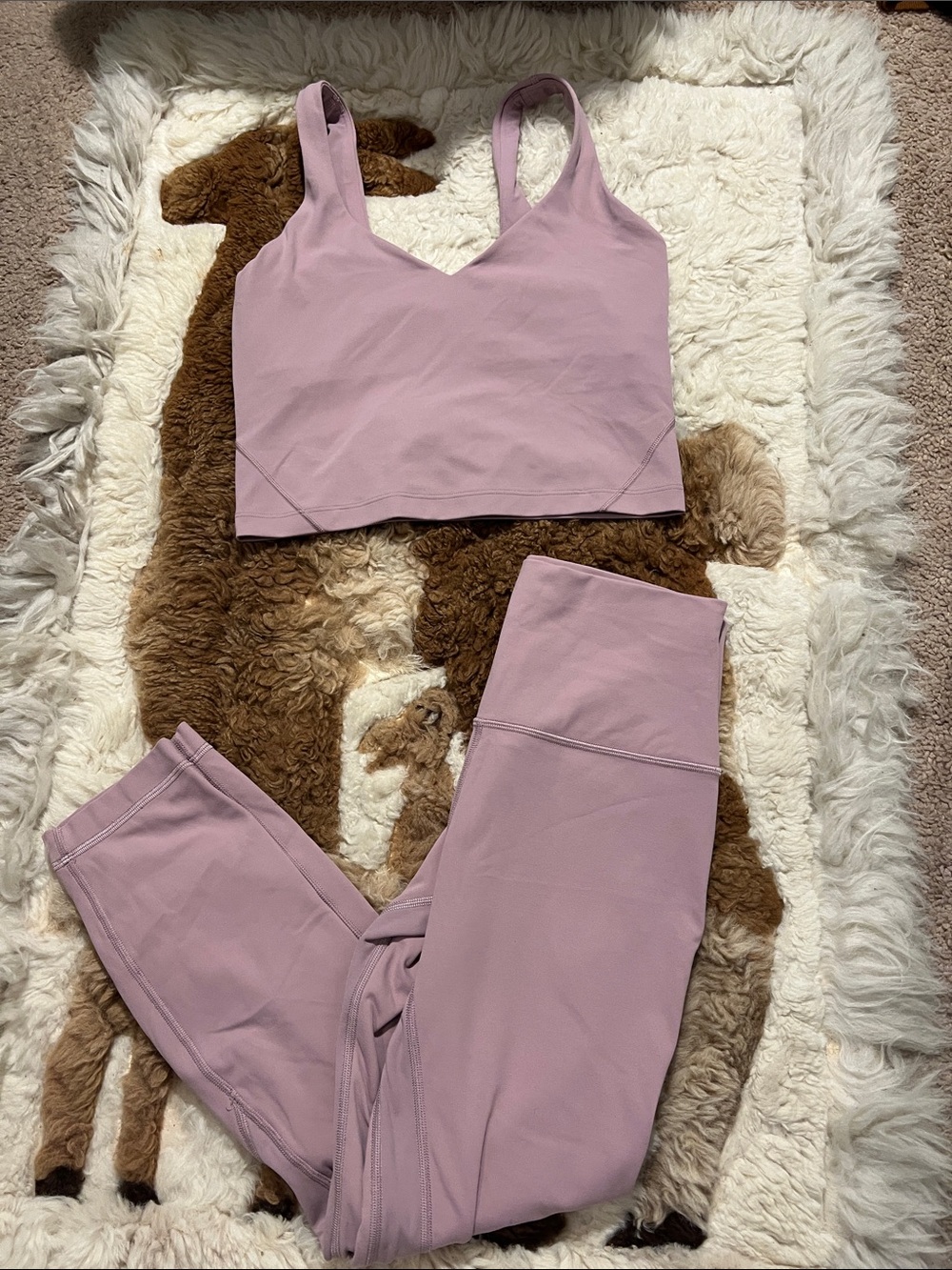 Lululemon Rose Blush Align High-Rise Crop 23" Size 6 + align tank in size 4